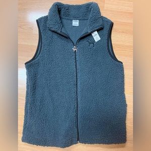 Pink brand fleecy vest grey color medium